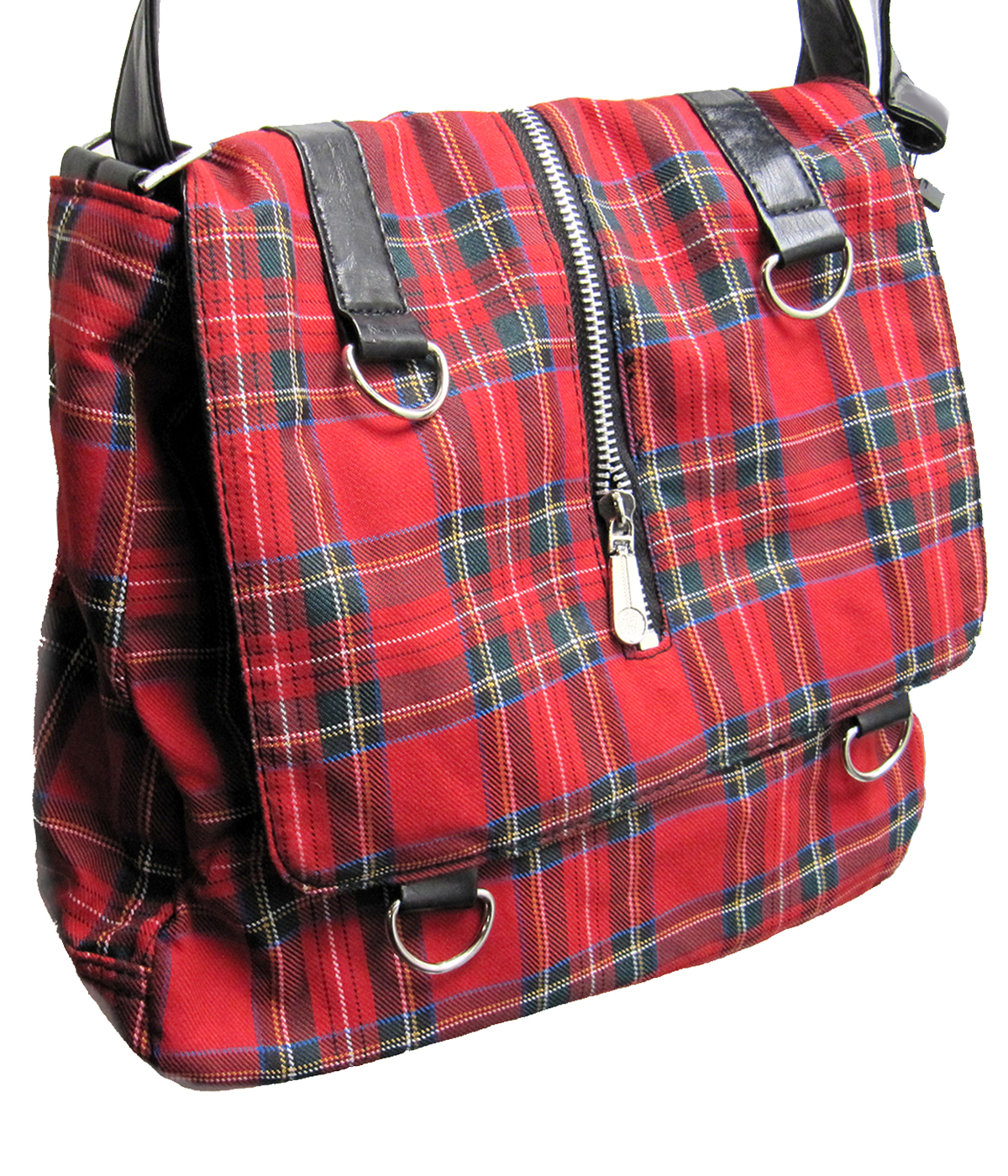 BOLSO PUNK ESCOCES ROJO